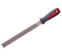 Lima plana mecánica Faithfull, mango suave, 250 mm (10 pulgadas) | Lima plana de corte doble basto con canto de seguridad, mango de agarre suave y orificio para colgar