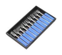 Limas rotativas de acero de carburo de tungsteno, 10 piezas, juego de herramientas para tallar metal de doble corte, vástago de 3 mm, cabezal de 6 mm para metalurgia, amoladora,