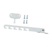 Limitador de apertura de ventana, tope de puerta ajustable, cerradura de seguridad con 5 ajustes de posición para ventanas de madera, PVC, aluminio, metal, construcción de acero al carbono blanco