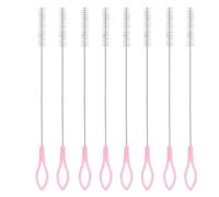 Limpia Botellas La Paja de Nylon del Acero Inoxidable cepilla el Cepillo Limpieza Tubo consumición for la Botella Taza Sippy Vaso(Pink-8PCS)