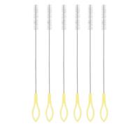 Limpia Botellas La Paja de Nylon del Acero Inoxidable cepilla el Cepillo Limpieza Tubo consumición for la Botella Taza Sippy Vaso(Yellow-6PCS)