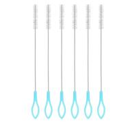 Limpia Botellas La Paja de Nylon del Acero Inoxidable cepilla el Cepillo Limpieza Tubo consumición for la Botella Taza Sippy Vaso(Blue-6PCS)
