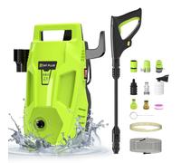 Limpiador a presión eléctrico - 2300W, con una presión de 2050 PSI, caudal de 6 l/min, manguera de 7 m, boquilla ajustable de 1 a 180°, depósito para detergente, enchufe europeo
