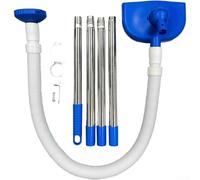 Limpiador automático de piscinas, herramienta de limpieza al vacío con cepillo y sistema de circulación de agua para mantenimiento de piscinas y eliminación de desechos (azul, 4 secciones)