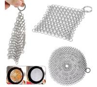 Limpiador de Acero Inoxidable para Cocina, 3 Tamaños, Esponja de Limpieza Reutilizable, Red de Lavado, Removedor de Óxido, Herramienta de Limpieza para el Hogar square 4 inch 10cm