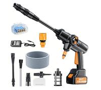 Limpiador de alta presión con batería, 48 V máx. 100 bar, limpiador de alta presión inalámbrico, con baterías de 30000 mAh, boquilla multifunción, para coche, jardín, limpieza de suelos, valla