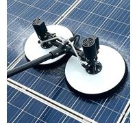 Limpiador de paneles solares de doble cepillo, motor sin escobillas de 480 W, ancho de limpieza de 25.6 pulgadas, kit de poste de alimentación de agua de 7.5 m para instaladores comerciales
