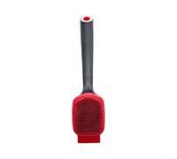 Limpiador de platos con mango extendido para una limpieza fiable de ollas, sartenes, parrillas y estantes de horno, cerdas gruesas y durabilidad (negro y rojo)