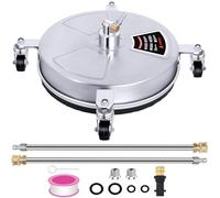 Limpiador de Superficies a Presión 38 cm, Compatible con Karcher K2 a K7 | 15", 4000 PSI, Cabezal Rotativo con 4 Ruedas, Acoplamiento Rápido de 1/4" y 2 Tubos Extensibles para Entradas y Terrazas