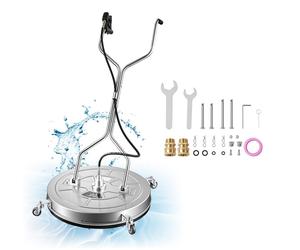 Limpiador de superficies para hidrolavadora VEVOR, de 762 mm, con rodillos, ideal para limpiar entradas de vehículos, aceras y bordillos. Fabricado en acero inoxidable, con una presión máxima de 276 b