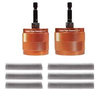 Limpiador de tuberías de cobre de 1/2"y 3/4", cepillo de taladro para tuberías de cobre con taladro de vástago hexagonal de 1/4, accesorio de cepillo de cobre para limpieza de