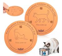 Limpiador para bebedero para pájaros, placa de cobre, 99,99% cobre puro, disco de limpieza con triple punto de apoyo, autolimpiante, disco de purificación de agua de 10 cm, limpieza segura del agua