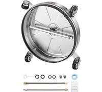 Limpiadora a presión de 16,5 pulgadas, ideal para superficies, con brazo de acero, 4000 PSI, 4 ruedas, 2 boquillas y extensiones para superficies de hormigón, terrazas y techos, con estructura de acer