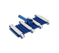 Limpiafondos Flexible con 8 Ruedas para Piscinas | Dimensiones de 33 x 18 cm | Fabricado en Polietileno de Alta Flexibilidad | Conexión para Manguera de Ø 3,8 cm | Sistema de Fijación por Clip de Ø