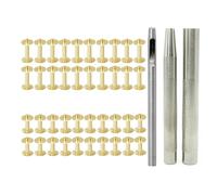 Limtula 40 Juegos de Rebabas de Remaches de y Herramienta de instalación, Sujetadores de Remaches de con Herramienta de perforación de Orificios de 3, 50 mm para Carteras de cinturón