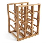 LIN HOME Botellero de Vino, Estante de Vino de Madera Maciza de 3 Niveles, Soporte Independiente para 12 Botellas, Adecuado para Cocina, despensa, Bodega, Bar, 28.8x30x38, XZ-22285