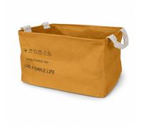 LIN HOME Cesta de Kraft Impermeable Plegable para Almacenamiento 30x22x18cm con Asa - Caja Tela Multiuso para Armarios, Baño, Juguetes, Coladas
