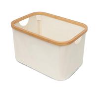 LIN HOME Cesta plegable para la colada 20L - Cesta resistente al agua para ropa seca y mojada - Cesta para ropa y sábanas - ideal para lavandería, baño y dormitorio -RS22114-1 - 38x26x23cm-Blanco