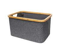 LIN HOME Cesta plegable para la colada 30L - Cesta resistente al agua para ropa seca y mojada - Cesta para ropa y sábanas - ideal para lavandería, baño y dormitorio -RS22111 - 45x30x24.5cm-Gris claro
