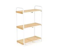 LIN HOME Estantería 3 Niveles Metal y Bambú XZ-250009, Estante Compacto con Asas (79×10×28 cm) para Organización en Cocina, Baño o Entrada - Resistente y Funcional