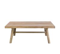 LIN HOME Mesa de Centro de Madera Reciclada Estilo WABI Sabi -con Patas Inclinadas y Refuerzo Horizontal - Mesa Auxiliar de Madera Maciza Sostenible Apto para salón y Pasillo. 120x55x38cm XZ-24897