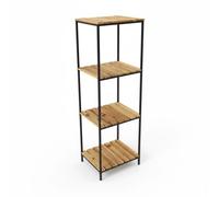 LIN HOME Mueble Baño Madera De 4 Niveles con Estructura De Metal XZ-22163