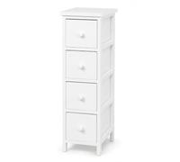 LIN HOME Mueble Organizador Blanco 4 Cajones XZ-24947, Compacto y Moderno, MDF y Cedro, 67x20x30cm, Ideal para Dormitorio, Sala o Baño, Cajonera Auxiliar para Almacenamiento Fácil