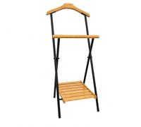 LIN HOME Perchero Valet de Pie Moderno de Madera y Metal - Perchero Pie Moderno Multifuncional para Ropa de Hombre o Mujer (Negro, 92 cm x 45 cm x 42 cm)