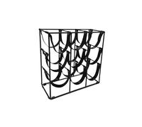 LIN HOME RS02209 Soporte para Vino de Metal Negro de 9 Botellas, Estante para Vinos con Estructura de 3 Niveles y Soportes Curvados, para Cocina, Comedor, Salón y Bodega Doméstica