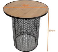 LIN HOME RS03222 Mesa de Centro Redondo de Madera para Café 39x41.8cm - Mesa de Salón Montaje Fácil, Estilo Moderno M-2