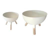 LIN HOME RS22027 Macetas De Hierro Forjado Juego de 2,para Plantas, Resistentes, Exquisitas Y Delicadas, para Jardín, Hogar. White