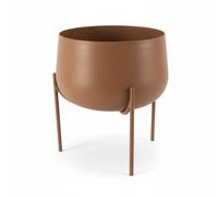 LIN HOME RS22104 Maceta de Metal Terracota con Patas de Soporte Arqueadas, Jardinera Elevada para Interior y Exterior, Ideal para Salón, Terraza, Balcón y Entrada