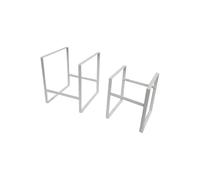 LIN HOME Soporte para Platos y Vasos de Metal Negro Set Organizador de Cocina en 2 Tamaños (18×15×15 cm y 15×12×12 cm) - Durable y Compacto para Ahorro de Espacio (M2)