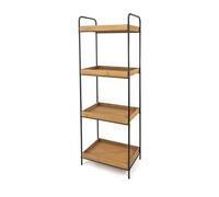 LIN HOME XZ-210153 Estantería Multiuso con 4 Estantes 50x33x147cm de Madera y Metal - Mueble para Baño, Cocina, Dormitorio