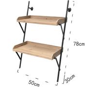 LIN HOME XZ-22077 Estante de Pared, Estilo Rustico Montado en la Pared de 4 Niveles, Estante Flotante para Cocina, Oficina, baño, Sala de Estar, Dormitorio