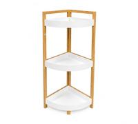LIN HOME XZ-22108-1 Estante Organizador de Madera Natural Pirámide para Baño, Alacena, Lavandería, Multifunción 3 Niveles.