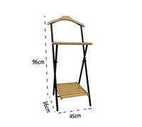 LIN HOME XZ-22179 Toallero de Pie con 2 Barras de Madera y Metal 41x18x80cm para Baño, Lavadero, Dormitorio