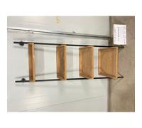 LIN HOME XZ-22247 Estantería de 5 Niveles Metal y Madera - Estante Moderno con Estructura Vertical (46×38×150 cm) - Almacenamiento para Salón, Biblioteca o Oficina