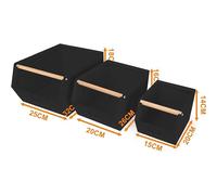 LIN HOME XZ-22276-1 Juego de 3 Cajas de Metal Apilables con Mango de Madera - Organizadores Multiusos para Cocina