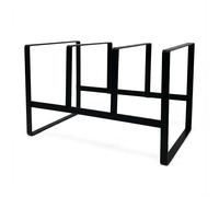 LIN HOME XZ-22300 Soporte para Tablas de Cortar de Hierro Negro, Organizador de 3 Compartimentos para Utensilios de Cocina