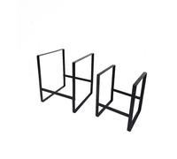 LIN HOME XZ-22301-1 XZ-22301-1 Soporte para Platos y Vasos de Metal Negro - Set de 2 Tamaños (18×15×15 cm y 15×12×12 cm) - Organizador de Cocina