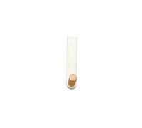 LIN HOME XZ-22368-1 Minimalist Wall Hook - White Iron with Round Wooden Head (11 cm), Pack of 5 Units White