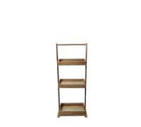 Lin Home XZ-23117 Estantería de 3 Niveles de Madera con Barra Colgante Integrada, Mueble de Almacenaje con 3 Bandejas de Madera para Dormitorio, Entrada, Salón y Cocina 32.4x16x84cm