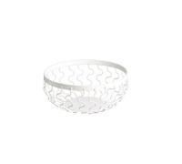 LIN HOME XZ-23165 Cesta de Frutas de Metal Negro con Diseño de Ondas, Organizador Decorativo de Cocina White