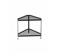 LIN HOME XZ-23298 Estantería de Esquina de Metal Negro de 2 Niveles, Organizador de Espacio 34×22,5×29 cm