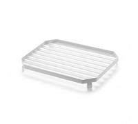 LIN HOME XZ-23302 Bandeja Organizadora de Metal Blanco, Soporte de 29,5×21×3,5 cm con Diseño de Rejilla