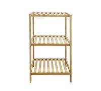LIN HOME XZ-24939 Estantería de 3 Niveles de Madera Maciza con Baldas Abiertas, Estante Organizador Vertical para Dormitorio, Salón, Baño y Entrada 69.5x35.5x26.5 cm