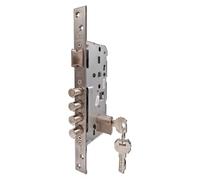 Lince Cerradura 32403 I Cerradura ALTA SEGURIDAD de frente en acero inoxidable I Para puertas de madera I Entrada de 50 mm I Palanca de bulones.
