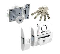 Lince Cerrojo Alta Seguridad Anti Bumping con Alarma, Blanco, 7930RSA
