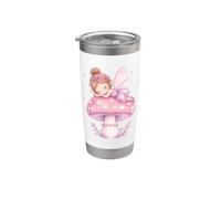 Linda fantasía de hongos durmiendo en acuarela pastel Vaso térmico de acero inoxidable de doble pared